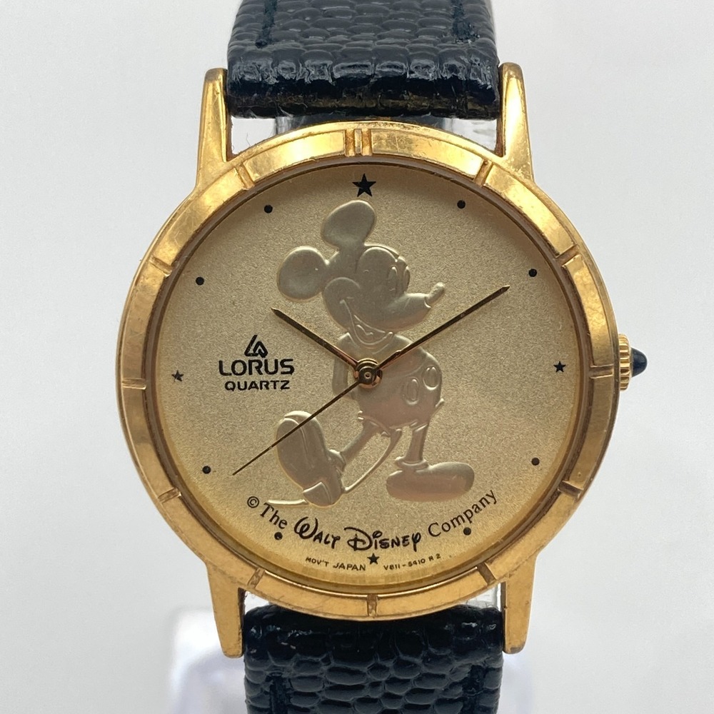 Vtg Lorus Disney Mickey Mouse Unisex Watch 30mm Gold Tone V811-1400 New Battery